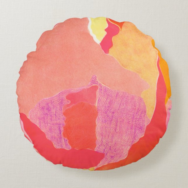 Cabbage Rose IV Round Cushion (Front)