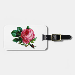 Cabbage Rose Luggage Tag