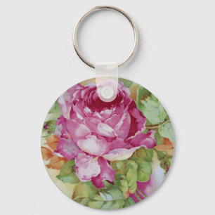Cabbage Roses Key Ring