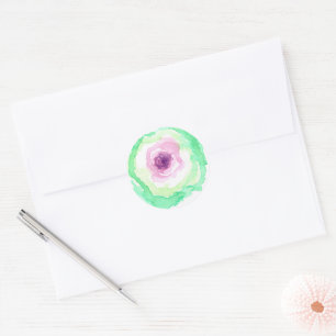 Cabbage Vegetable Garden Farm Food Watercolor Classic Round Sticker