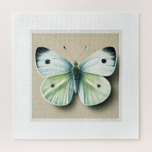 Cabbage white butterfly 120924IREF250 - Watercolor Jigsaw Puzzle