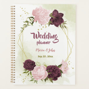 Cabernet & pink flowers greenery wedding planner