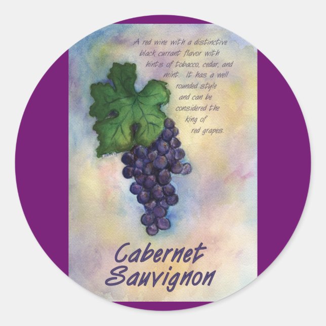 Cabernet Sauvignon Wine Sticker (Front)