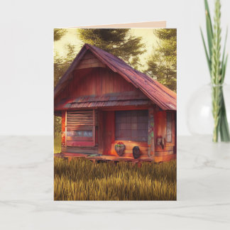 CABIN ART BIRTHDAY GREETING CARD