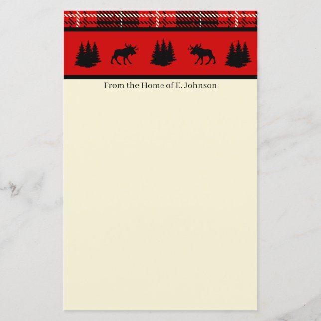 Cabin Black Moose Red Plaid (Front)
