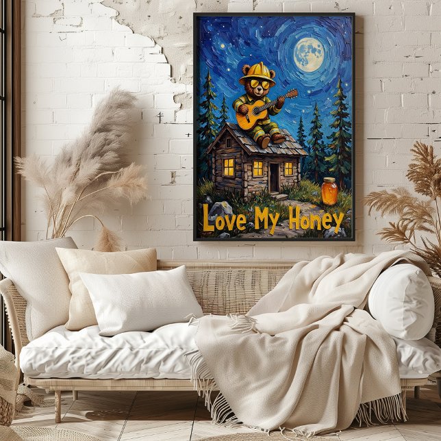 Cabin Blues: Bear's Moonlight Serenade Poster (Creator Uploaded)
