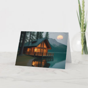 Cabin By The Lake Birthday Card