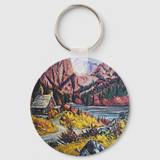 Cabin by the Lake & Mountains Key Ring