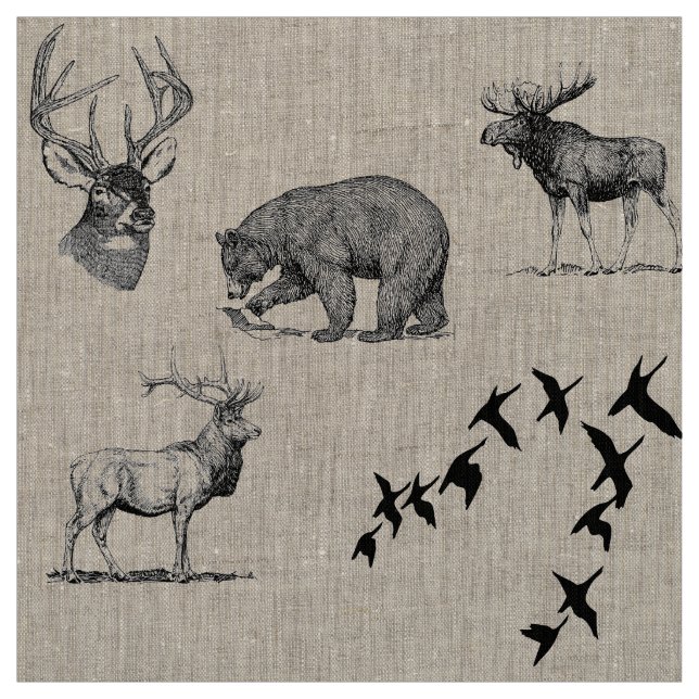 Cabin Collection Forest Animals Fabric (Swatch)