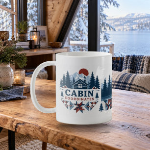 Cabin Coordinates Patchwork Cabin Mug