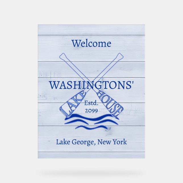 Cabin Cottage Lake House Acrylic Sign (Front)