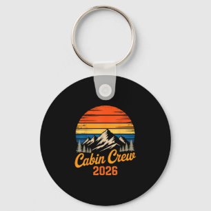 Cabin crew 2026 retro mountain sunset family trip key ring