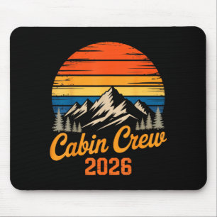 Cabin crew 2026 retro mountain sunset family trip mouse mat