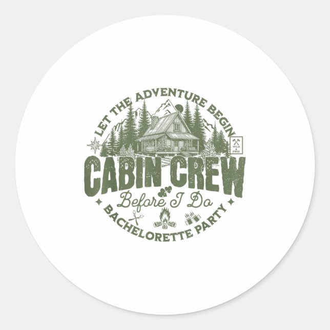 Cabin Crew Before I Do Bachelorette Party Camp Bac Classic Round Sticker (Front)