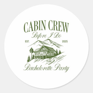 Cabin Crew Before I Do Bachelorette Party Camp Bac Classic Round Sticker