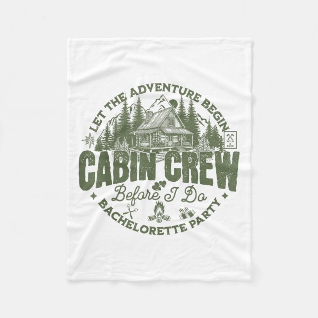 Cabin Crew Before I Do Bachelorette Party Camp Bac Fleece Blanket (Front)