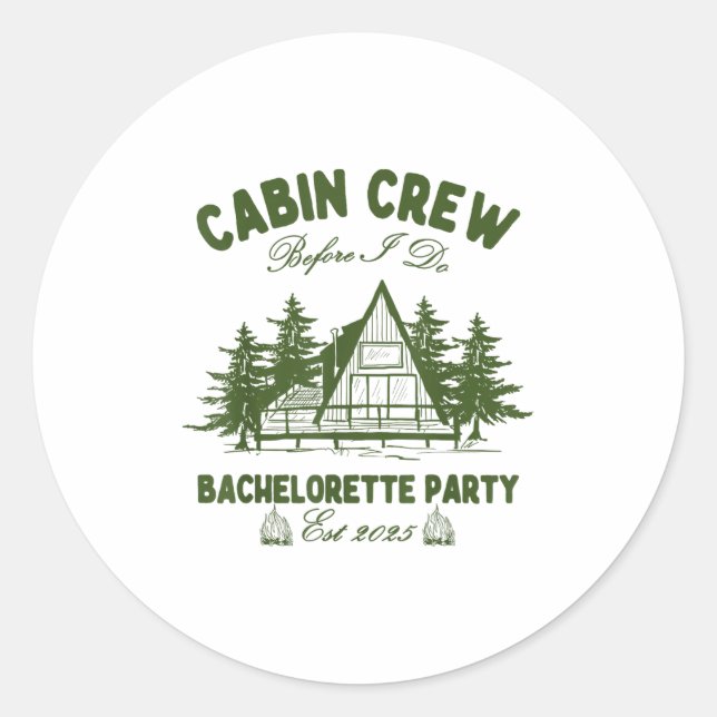 Cabin Crew Before I Do Camp Bach Bachelorette Part Classic Round Sticker (Front)