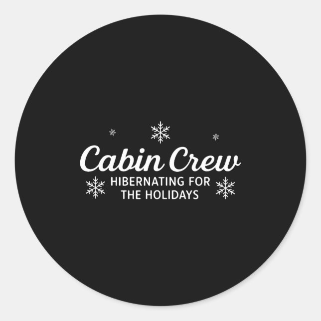 Cabin Crew Christmas Family Matching Pajamas Set  Classic Round Sticker (Front)