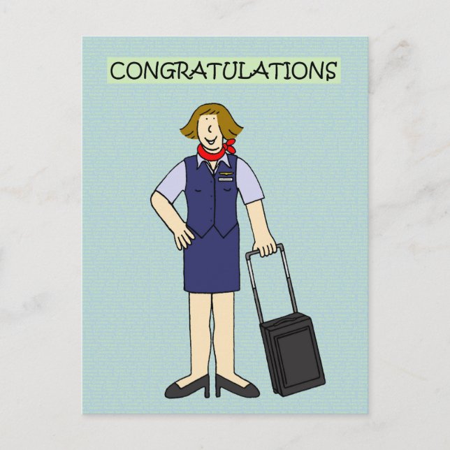 Cabin Crew Congratulations for Her Postcard (Front)