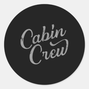 Cabin Crew Friends Family Group Lake Or Mountain V Classic Round Sticker