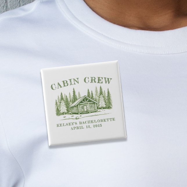 Cabin Crew Green Camp Bachelorette Party 15 Cm Square Badge (Cabin Crew Green Camp Bachelorette Party Button
)