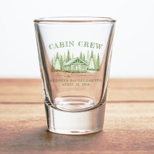 Cabin Crew Green Camp Bachelorette Party Shot Glass