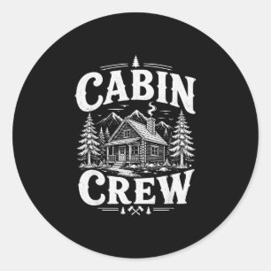 Cabin crew mountain outdoors family vacation trip classic round sticker