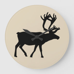 CABIN DECOR REINDEER CLOCK