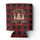 Cabin Family Name Red Black Buffalo Check Plaid