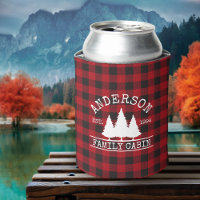 Cabin Family Name Red Buffalo Plaid
