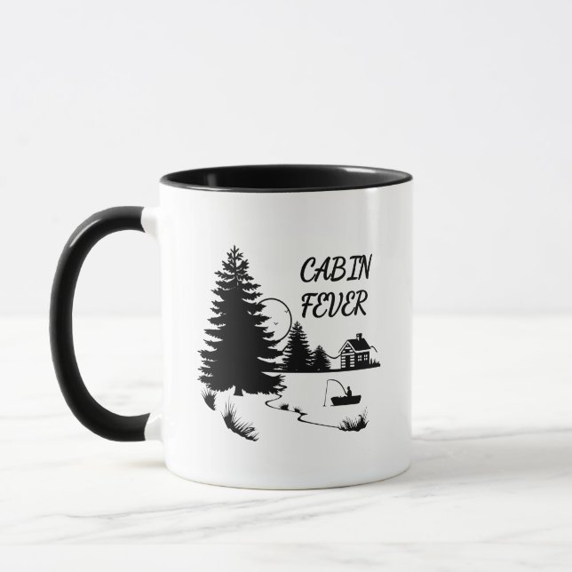 Cabin Fever Fishing Coffee Mug (Left)
