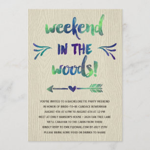 Cabin Fever   Rustic Bachelorette Party Invitation