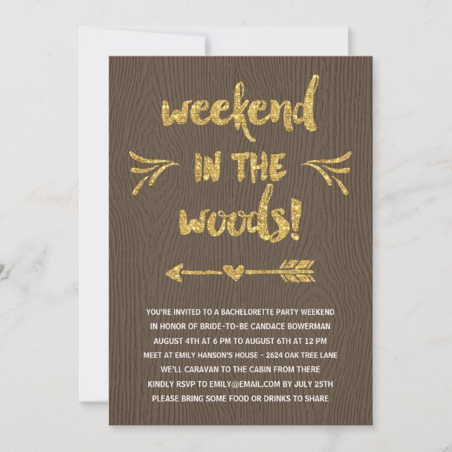Cabin Fever | Rustic Chic Bachelorette Party Invitation (Front)