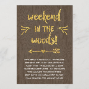 Cabin Fever Rustic Chic Bachelorette Party Invitation