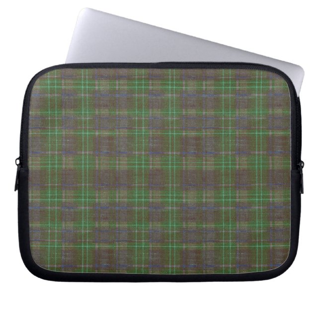 Cabin Forest Green Tartan Laptop Sleeve (Front)