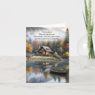 Cabin In a Mountain Valley Sympathy Thank You Card