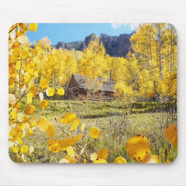 Cabin in Aspens Mouse Mat (Front)
