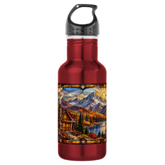 Cabin in Autumnal Mountain Landscape 532 Ml Water Bottle