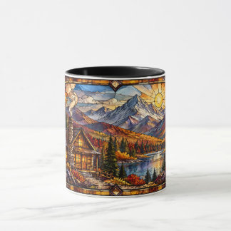 Cabin in Autumnal Mountain Landscape Mug