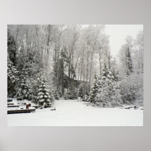 Cabin in Snowfall Poster