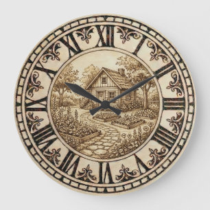 Cabin in the Garden Wall Clock