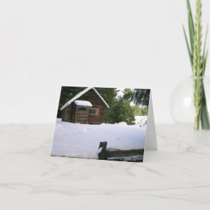 Cabin in the Snowy Woods Holiday Card