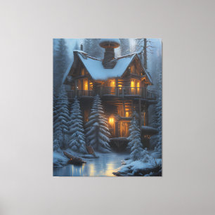 Cabin in the woods canvas print