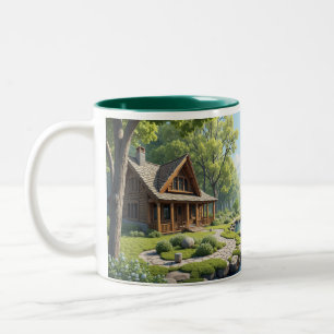 Cabin in the woods Two-Tone coffee mug
