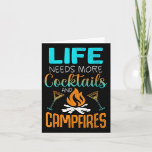 Cabin Life Tails Campfires Lake Bum Camping Woods  Card