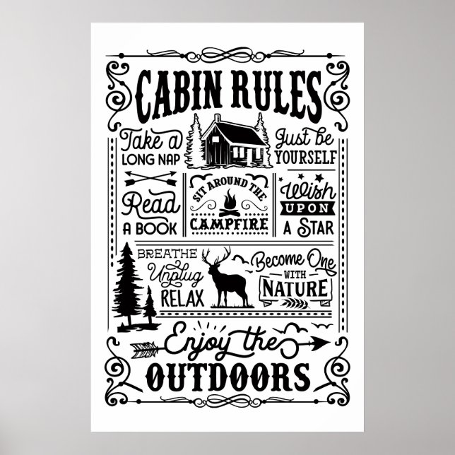 Cabin Life: Unplug and Embrace the Great Outdoors Poster (Front)