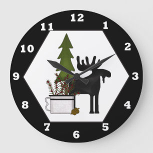 Cabin Moose Mix match wall clock