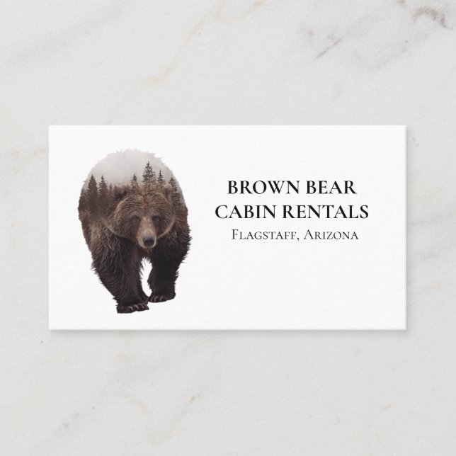 Cabin Mountain Home Vacation Rental Bear Business Card (Front)