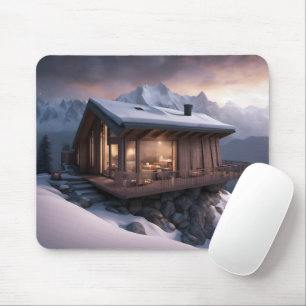 Cabin On a Mountain Slope Mouse Mat