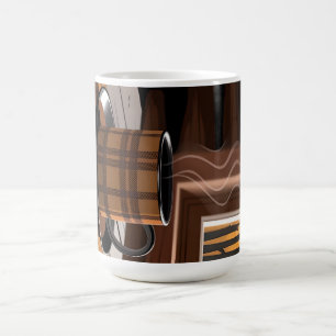 Cabin Plaid Coffee Autumn Forest Rustic Home Art Mug